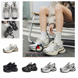 Popular thick soled dad shoes women new China-Chic casual shoes sneakers white lace-up free shipping youth lovers new trendy mens PVC 2024 Eur35-44 sliver