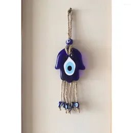 Decorative Figurines Hamsa Hand Fatima Blue Turkish Evil Eye Keychain Hademade Lucky Keyring For Home Deocr Wall Hanging Decoration Amulet