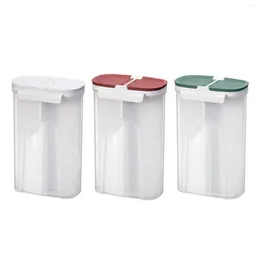 Storage Bottles Food Container Movebale Grid Sealed Lid Transparent Rice Dispenser Coarse Grain
