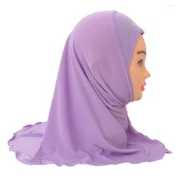 Ethnic Clothing H042 Muslim Small Baby Girls Full Cover Hijab Elastic Solid Underscarf Islamic HatsTurban Caps Headwrap Bonnet Scarf Shawl