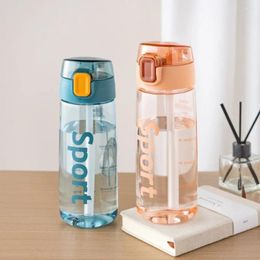 Water Bottles With Straw Bottle Fashion Large Capacity Leak Proof Cup Plastic Reusable Sports Outdoor
