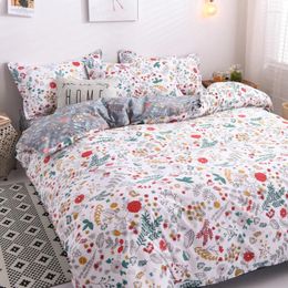 Bedding Sets Set Quilt Cover Summer Flower 4pcs Sheet Duvet Peach Daisy Bed Linen Pillowcase Pastoral Style Bedclothe Green
