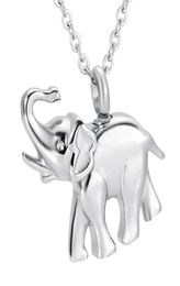 Lovely White Elephant Necklace Stainless Steel Cremation Jewellery Memorial HumanPet Ashes Urn Pendant Women Men Kids Unisex Fashio6811790