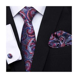 Neck Tie Set Factory Sale 65 Colours 2023 New Design Wedding Present Tie Pocket Squares Set Necktie Men Floral Fit Formal Party