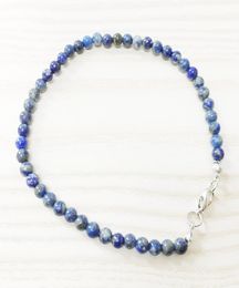 MG0148 Whole Ntural Lapis Lazuli Anklet Handamde Stone Womens Mala Beads Anklet 4 mm Mini Gemstone Jewelry1144393