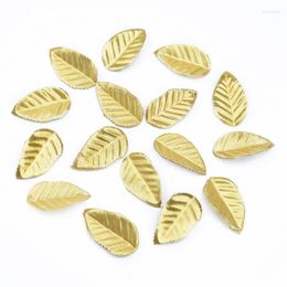 Decorative Flowers 100pcs Golden Leaves Christmas Crafts Decoration Silk Leaf Home Wedding Wreaths Artificial Plants Wholesale