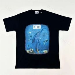 Brand piccolo e alla moda Kith sciolto T-shirt casual oversize con stampa a collo rotondo estivo per uomini e donne, coppia maniche corte 472