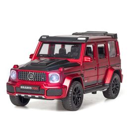 132 G700 Alloy Car Model Simulation Toy Diecast Vehicles Offroad SUV With Sound N Light Collectible Kids Gift 240510