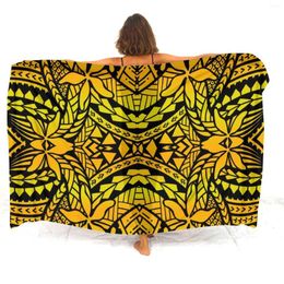 Samoan Tribe Totem Tattoo Printed By Women Of Salon Pareo Comfortable Beach Wear Towel Polynesian Sourcing Products