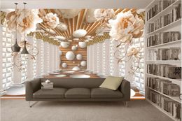 Wallpapers 3d Wallpaper For Room Roman Column Art Flower Space Murals Custom