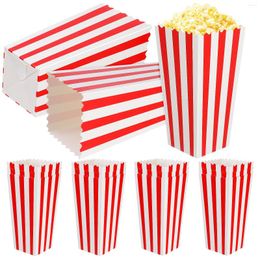 Take Out Containers 15pcs Popcorn Paper Buckets Bowls Striped Boxes For Movie Theatres