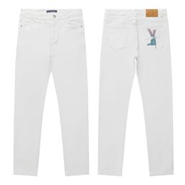 Super Designer Jeans Mens Brand Counter Store Modello di stampa di lettere di alta classe Pantaloni a forma di bianca Pants Autunno inverno Casualmente Denim 10A