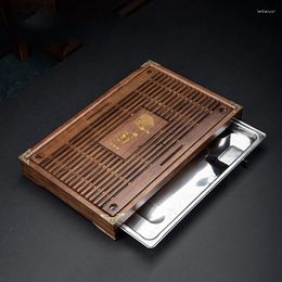 Tea Trays Chinese Wood Drain Household Set Storage Supplies Living Room Coffee Table Bandeja Tray Serving