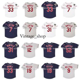 Vin 1995 Retro Kenny Lofton Jersey 33 Eddie Murray 31 Dave Winfield 33 Harold Baines 12 Roberto Alomar 19 Bob Feller 9 Matt Williams 52 CC