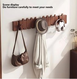 Hangers Tlongxia Wall Mounted Coat RackHooks Piano Key Natural Solid Wood Non-Woven Fabric Clothes For Closet K