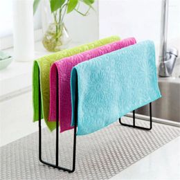 Hooks Iron Towel Rack Kitchen Cupboard Hanging Wash Cloth Organiser Drying Freestanding Portable Hanger