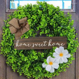 Decorative Flowers Decorations In Front Of The Door Christmas Wall Eucalyptus Small Fresh Sign Wreath Hanging