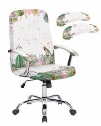 Chair Covers Summer Tropical Succulent Bird Butterfly Elastic Office Cover Gaming Computer Armchair Protector Seat