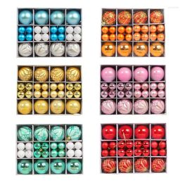 Party Decoration 40Pcs Christmas Baubles Balls Ornaments Set Color Theme Painting & Glittering Xmas Tree Pendants Decorative Hanging