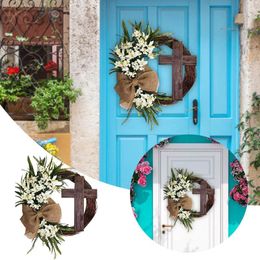 Decorative Flowers Easter Wreath Door Hanging Decoration Bouquet Garland For Front Winter Wreaths Outside Plain Crafts