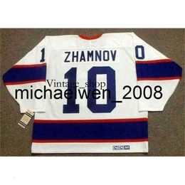 Vin Weng Men Women Youth 2018 Custom Goalie Cut ALEX ZHAMNOV 1993 CCM Vintage Home Hockey Jersey All Stitched Any Name Any Number