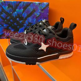 Designer Skate Sneakers Mens Womens Casual Shoes Monogram Calfskin Trainers Leather Abloh Black White Green Red Blue Mens Womens Overlays Sneaker Size 35-46 Y52