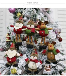 Christmas decorations Elderly Snowman Elk Christma Gift Small Pendant Plush Doll Xmas Tree Supplies1630934