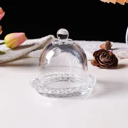 Decorative Plates Glass Craft Dessert Storage Stand Simple Transparent With Lid Cake Serving Tray Easy To Use Table Ornaments Kitchen