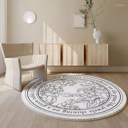 Carpets 2024 Flower Absorbent Floor Mats Soft And Non Slip Bathroom Floral Carpet White