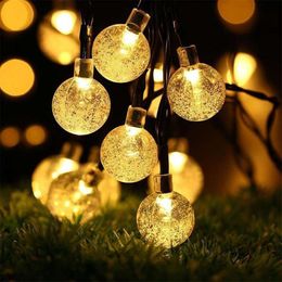Solar Bubble Outdoor Crystal Ball Color Christmas Garden Courtyard Decoration LED Light String