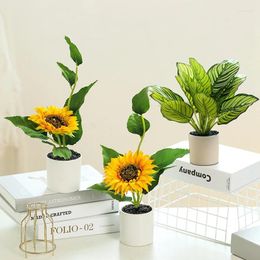 Decorative Flowers Simulated Potted Plants Artificial Cloth Flower Green Home Wedding Party Decor Garden Creative Pography Prop