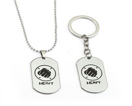 HSIC Game Jewellery Team Fortress 2 Keychain Heavy Dog Pendant Metal Alloy Keyring Holder For Fans porte clef HC129044773642