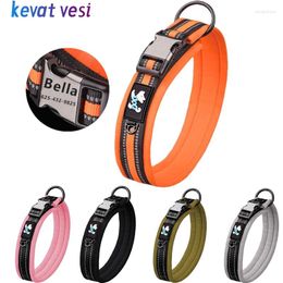Dog Collars Personalised Collar Reflective Adjustable Pet ID Tag For Small Medium Dogs Cats Anti-lost Puppy Kitten Necklace Supplies