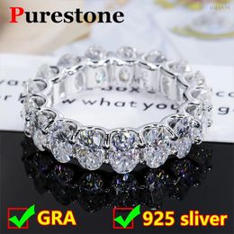 Cluster Rings Oval Hip Hop Luxury Moissanite For Women Men Original 925 Sterling Silver Jewellery Marquise Diamond