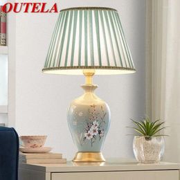 Table Lamps OUTELA Contemporary Ceramics Lamp American Luxurious Living Room Bedroom Bedside Desk Light El Engineering Decorative