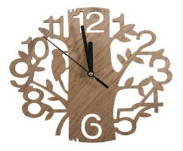 Modern Wood Vintage Design Wall Clock Fashion Home Living Room Coffee Shop Chic Bar Personality Quiet Clock Square Shape P108388869