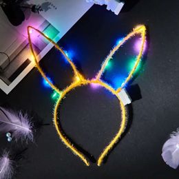 Ears Kids LED Flashing Adults Bunny Headband Hairband Women Bar KTV Nightclub Dress Decor Glow Party Supplies