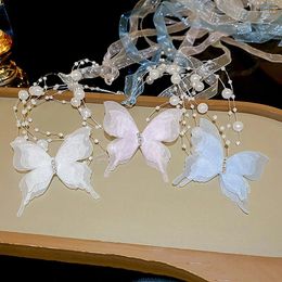Choker Fashion Elegant Sweet Imitation Pearl Necklace For Women Girls Advanced Sense Butterfly Ribbon Clavicular Chain Jewellery Gifts