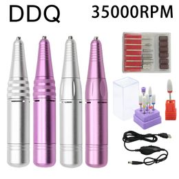 DDQ Nail polish machine USB portable and compact self use nail remover Aluminium alloy polishing grinder 240509