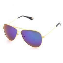 Polarised Sunglasses Women Gold Glasses Frame Unisex Goggles Driving Sun Mirror Blue Eyeglasses 3230 240423