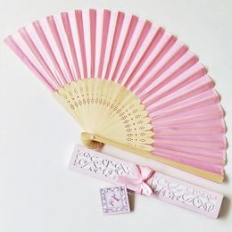 Decorative Figurines Folding Fan Personalized Silk Wedding Dance Hand With Gift Box Party Favors
