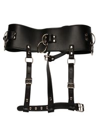 Black PU Leather Women Underwear Panties Devices Belt Magic Wand Holder Fetish Bondage Vibrating Panty Harness Sexy Lingerie6299054