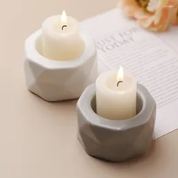 Candle Holders Vintage Ceramic Creative Holder Centerpiece Small Simple Tea European Porta Candele Room Decoration AH50CH