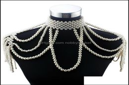 Pendant Necklaces & Pendants Jewelry Fsy Long Bead Chain Chunky Simated Pearl Necklace Body For Women Costume Choker Statement 210323 Dr8573890