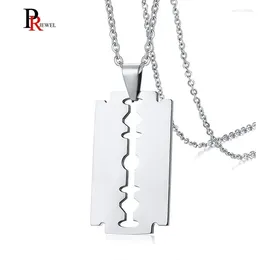 Pendant Necklaces Stylish Double Edge Razor Blades For Men Necklace Stainless Steel Casual Male Collar Gifts With 20"/24" Chain