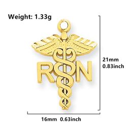 2021 Medical Symbol Registered Nurse whole charm Hand Stamped Jewelry Nursing School Graduate Gift diy pendants7932387