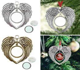 Pendant Necklaces Sublimation Wing Ornament Decorations Angel Shape DIY Po Blank Transfer Printing MDF Jewelry Making7536723