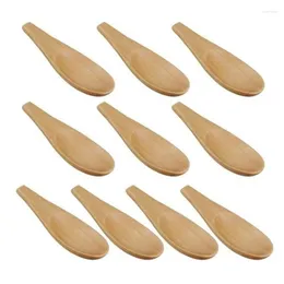 Tea Scoops 10 Pcs Wooden Mini Scoop With Short Handle For Salt Milk Powder Coffee Beans Leaves Sugar Bath Salts