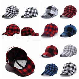 11 style Red Buffalo Check Hats Red Plaid Baseball Cap Plaid Beanie Casquette Ball Cap Checkered Party Hats Supplies RRA34272480024