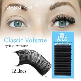 False Eyelashes MASSCAKU Lasting 12 Rows Russian Roll Classic Lash 3D Effect Personal Artificial Sable Extension Makeup Cilios Q240510